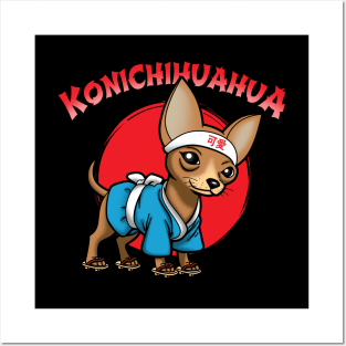 Original Cute Funny Japanese Konnichiwa Kawaii Chihuahua Dog Gift For Dog Lovers Posters and Art